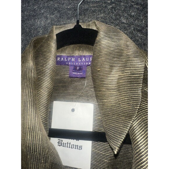 NEW  $1200.00 RALPH LAUREN PURPLE LABEL COLLECTION OLIVE BLOUSE  SZ 8 - Picture 11 of 11